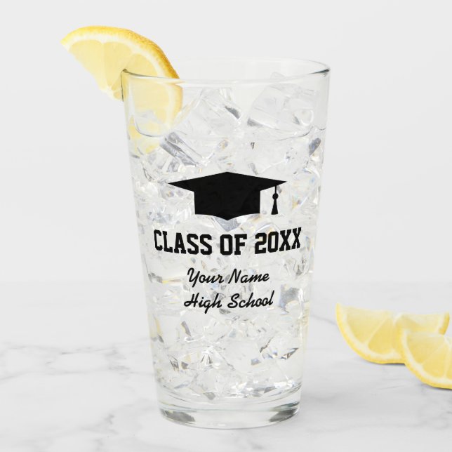 Custom Class of 2023 Graduation Party Glas (Vorderseite Ice)