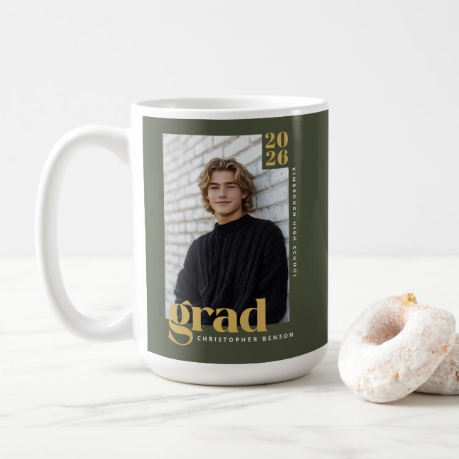 Custom Class of 2026 Photo Graduation Kaffeetasse (Mit Donut)