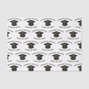 Custom Class of 20xx Black Graduation Cap Gift Seidenpapier
