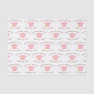 Custom Class of 20xx Pink Graduation Cap Gift Seidenpapier