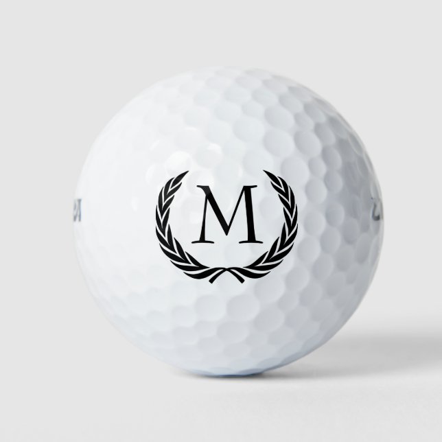Custom Classic Black Laurel Wreath Blätter Motif Golfball (Vorderseite)