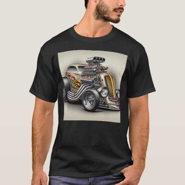 Custom Classic Dragster Auto T-Shirt (Vorderseite)