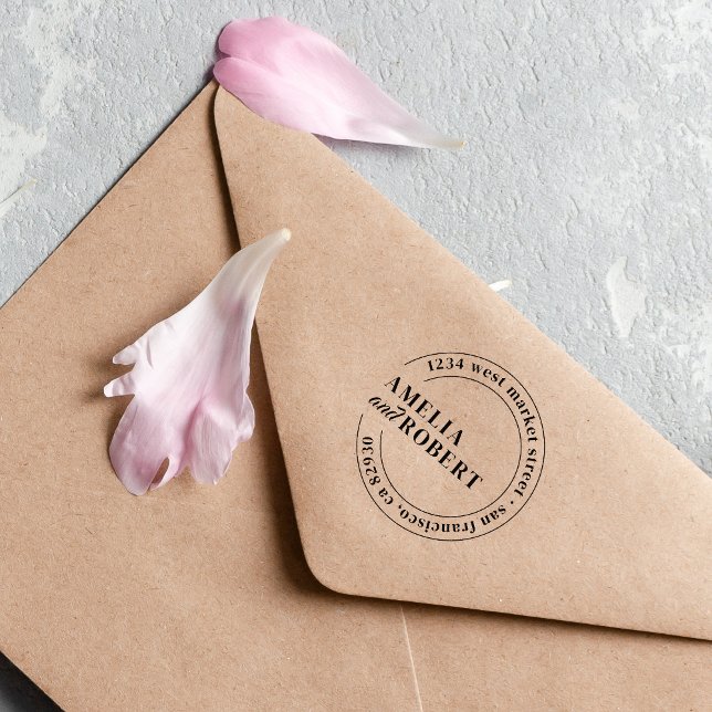 Custom Classic Round Wedding Rücksendeadresse Gummistempel (Von Creator hochgeladen)