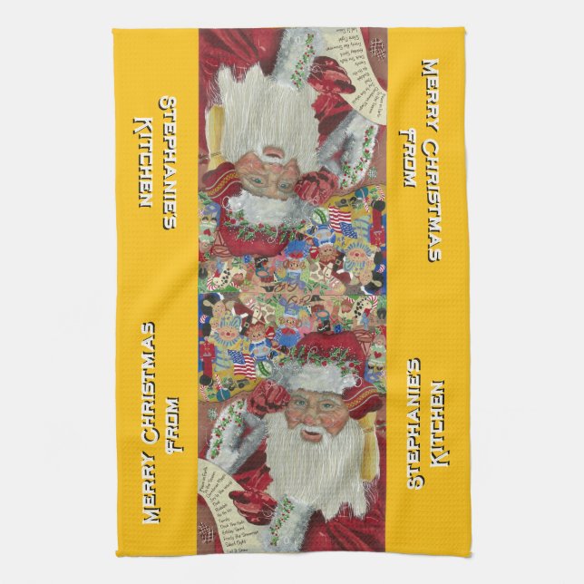 Custom Classic Santa Kitchen Handtücher Weihnachte (Vertikal)