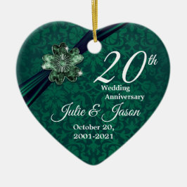 Custom - Classy 20. Emerald Wedding Jubiläum Keramikornament