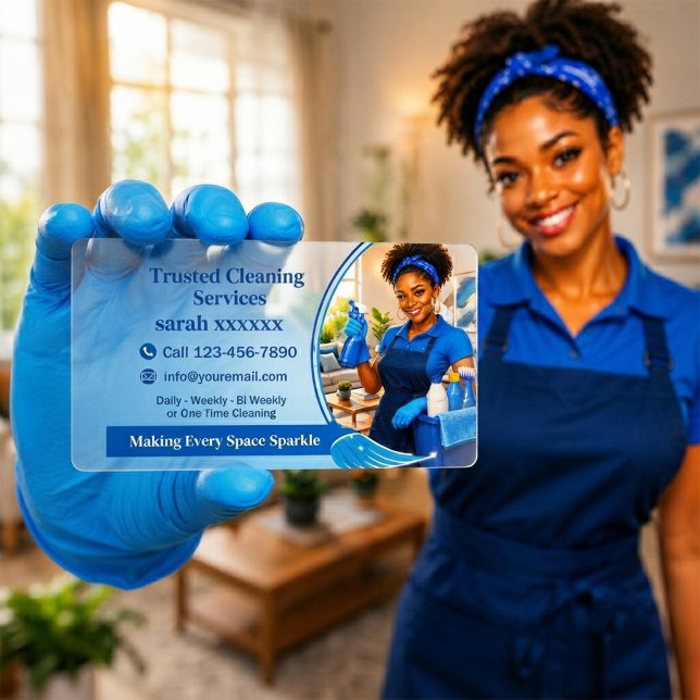Custom Cleaning Professional Design Portrait  Visitenkarte (Von Creator hochgeladen)