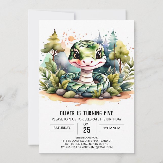 Custom Cobra Birthday Einladung (Vorderseite)