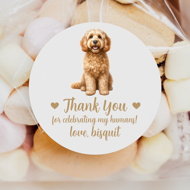 Custom Cockapoo Hunde Gastgeschenk Hochzeit Sticke Runder Aufkleber (Von Creator hochgeladen)