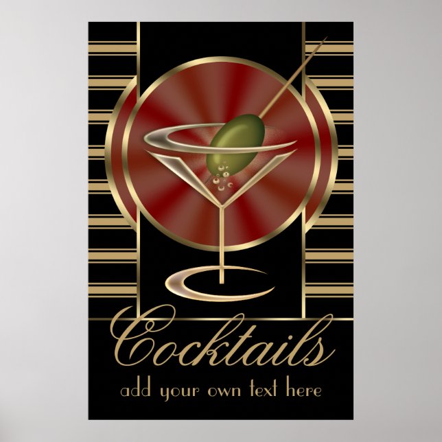Custom Cocktail Großes Poster (Vorne)