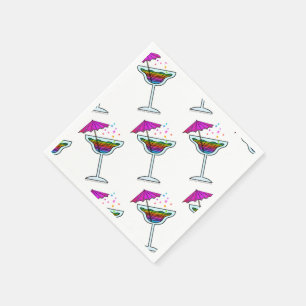 CUSTOM COCKTAIL NAPKINS - MARGARITA DESIGN SERVIETTE
