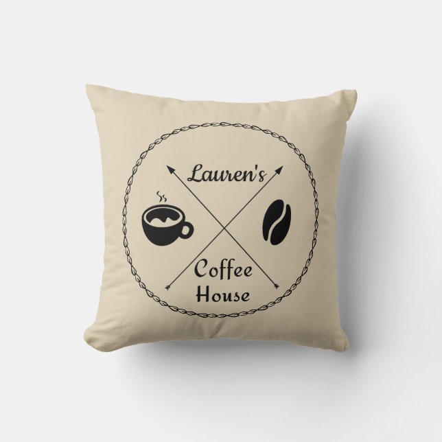 Custom Coffee House Pillow Kissen (Vorderseite)