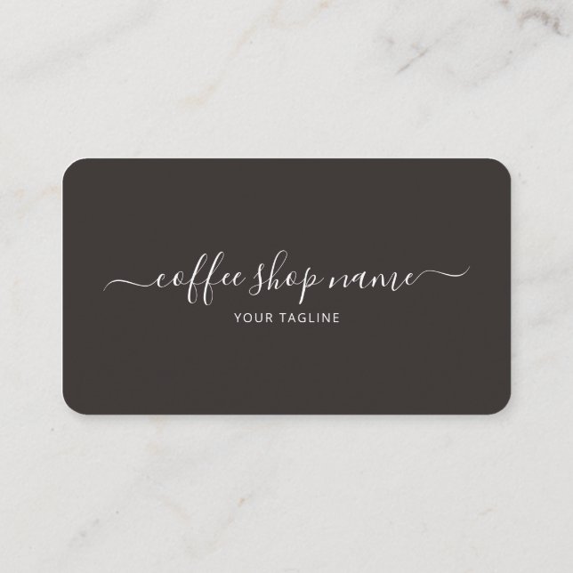 Custom Coffee Loyalty Card Einfaches Skript Schwar Treuekarte (Rückseite)