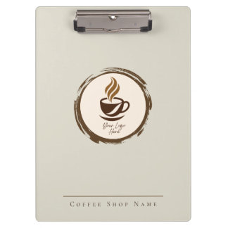 Custom Coffee Shop Clipboard with Logo and name Klemmbrett
