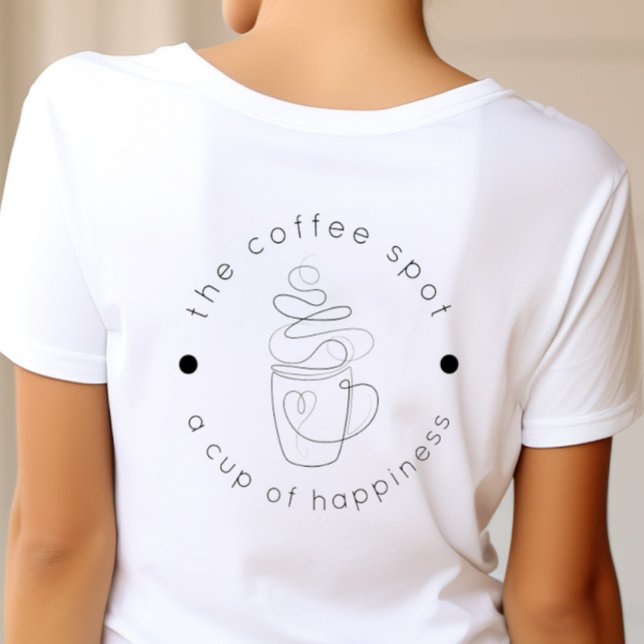 Custom Coffee Shop Fügen Sie Ihr Logo Minimalistis T-Shirt (Von Creator hochgeladen)