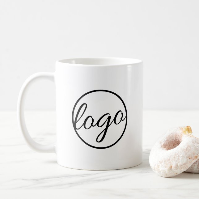 Custom Coffee Shop Restaurant Business-Logo Kaffeetasse (Mit Donut)