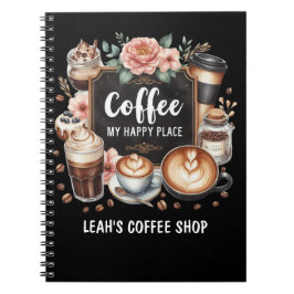 ☕ Custom Coffeecore Kitchen Café Kaffee Happy Plac Notizblock