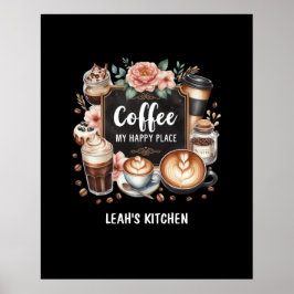 ☕ Custom Coffeecore Kitchen Café Kaffee Happy Plac Poster