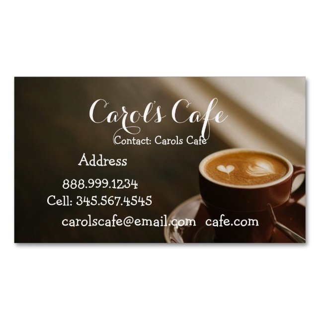 Custom Coffeehouse Café Coffee Shop Business Card Magnetische Visitenkarte (Vorderseite)
