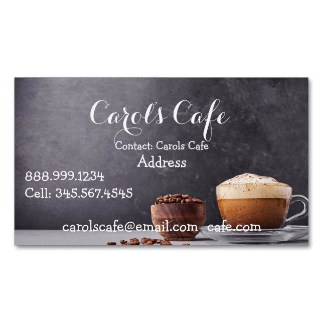 Custom Coffeehouse Café Coffee Shop Business Card Magnetische Visitenkarte (Vorderseite)