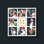 Custom Collage 8 Wedding Foto Gold Monogram Leinwanddruck<br><div class="desc">Entwerfen Sie Ihre eigene Leinwand mit eigenen Hochzeitsfeiern,  Jubiläum,  Verlobung und besonderen Fotos.</div>