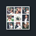 Custom Collage 9 Wedding Foto Square Leinwanddruck<br><div class="desc">Entwerfen Sie Ihre eigene Leinwand mit eigenen Hochzeitsfeiern,  Jubiläum,  Verlobung,  Geburtstag und besonderen Fotos.</div>