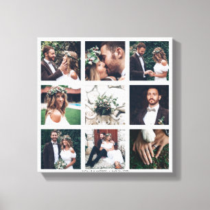 Custom Collage 9 Wedding Foto Square Leinwanddruck