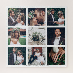Custom Collage 9 Wedding Foto Square Puzzle