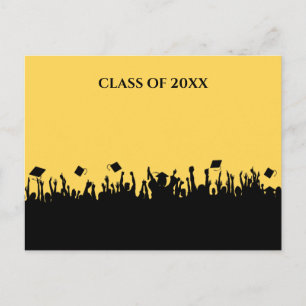 Custom Color Abschluss Class of Yellow Elegance Einladungspostkarte
