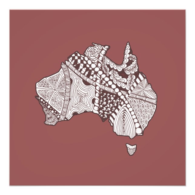 Custom Color Australia Karte Fotodruck (Vorne)