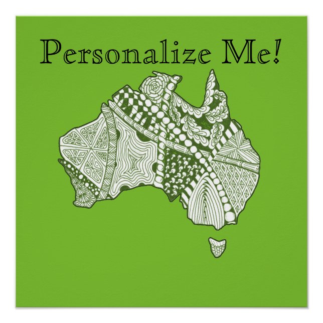 Custom Color Australia Karte Poster (Vorderseite)
