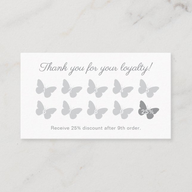 Custom Color Butterfly Monogram Social Media Icons Treuekarte (Vorderseite)