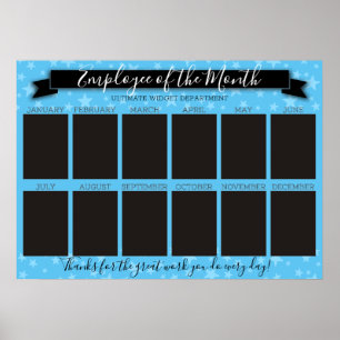 Custom color employee of the month photo display poster