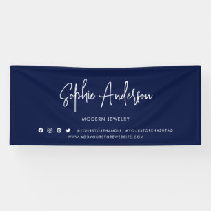 Custom Color Modern Script Social Media Marketing Banner