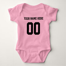 Custom Color/Name Baby Sports Black Jersey