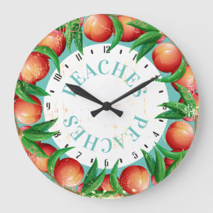 Custom color vintage peaches fruit kitchen clock große wanduhr