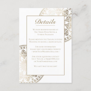 Custom Color Wedding Details Card Gold Foil Begleitkarte