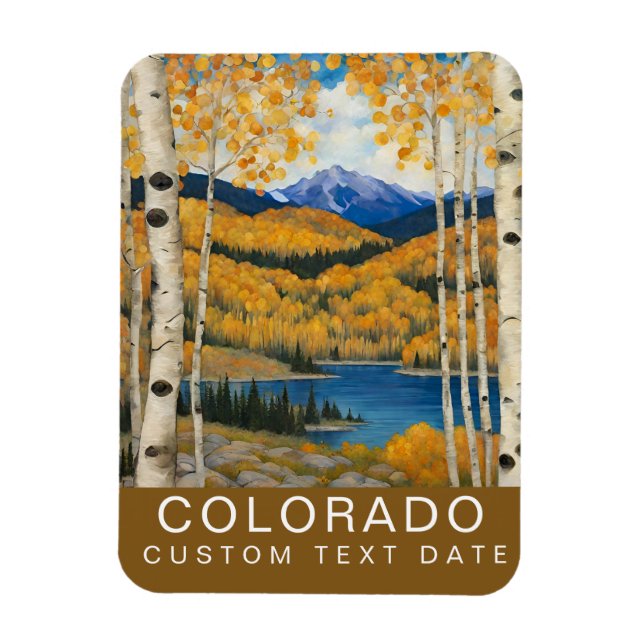 Custom Colorado Aspens Mountains Fall Magnet (Vertikal)