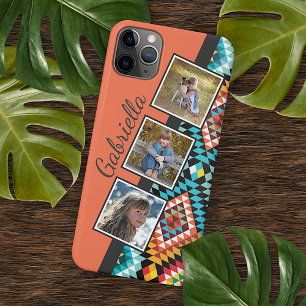 Custom Colorful Classy Southwestern Mosaik Art iPhone 11Pro Max Hülle