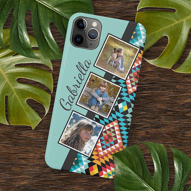 Custom Colorful Classy Southwestern Mosaik Art iPhone Hülle (Von Creator hochgeladen)