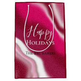 Custom Colorful Cool Candy Cane Red Happy Holiday Mittlere Geschenktüte