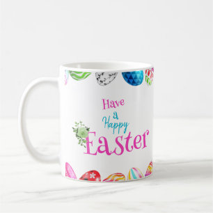 Custom Colorful Happy Ostereier Coffee Tasse