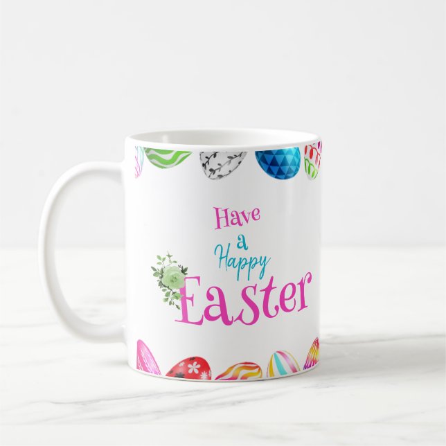 Custom Colorful Happy Ostereier Coffee Tasse (Links)