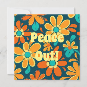 Custom Colorful Hippie Style Peace Out Feiertagskarte