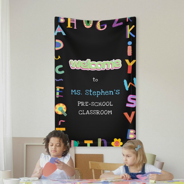 Custom Colorful Letter Welcome Teacher's Class Roo Banner (Custom Colorful Letter Welcome Teacher's Classroom Banner)