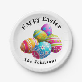 Custom Colorful Modern Egg Happy Oster Pappteller