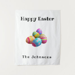 Custom Colorful Modern Egg Happy Oster Wandteppich