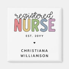 Custom Colorful Registered Nurse RN Abschluss Magnet