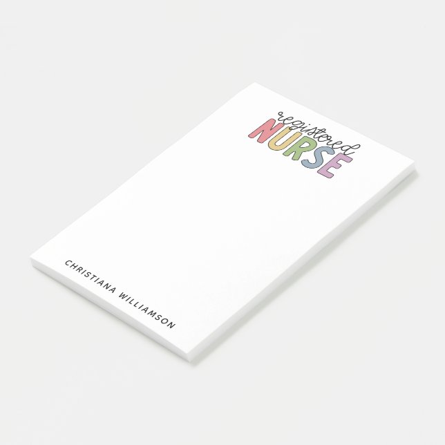 Custom Colorful Registered Nurse RN Abschluss Post-it Klebezettel (angewinkelt)