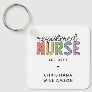 Custom Colorful Registered Nurse RN Abschluss Schlüsselanhänger