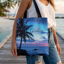 Custom Colorful Tropical Island Beach Ocean Sunset
